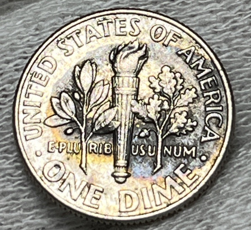 2025 D Dime Errors Strike Through Grease Both Sides Toning