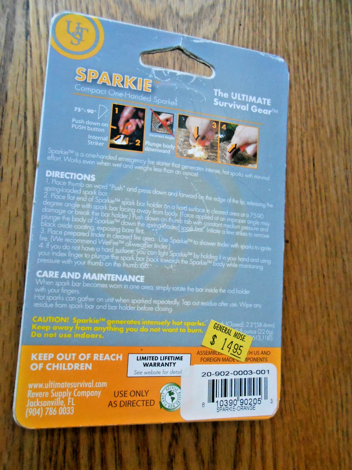 UST Sparkie fire starter camping fishing survival