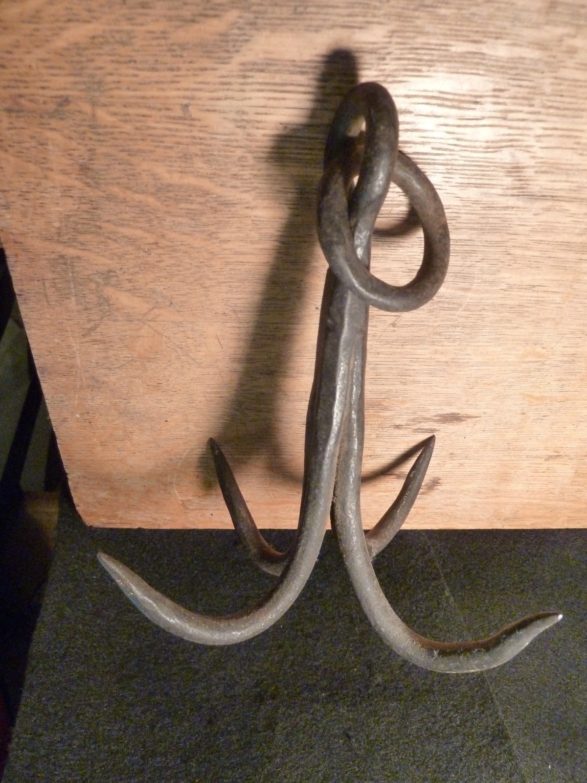 Large 4 Prong Steel Grappling Hook