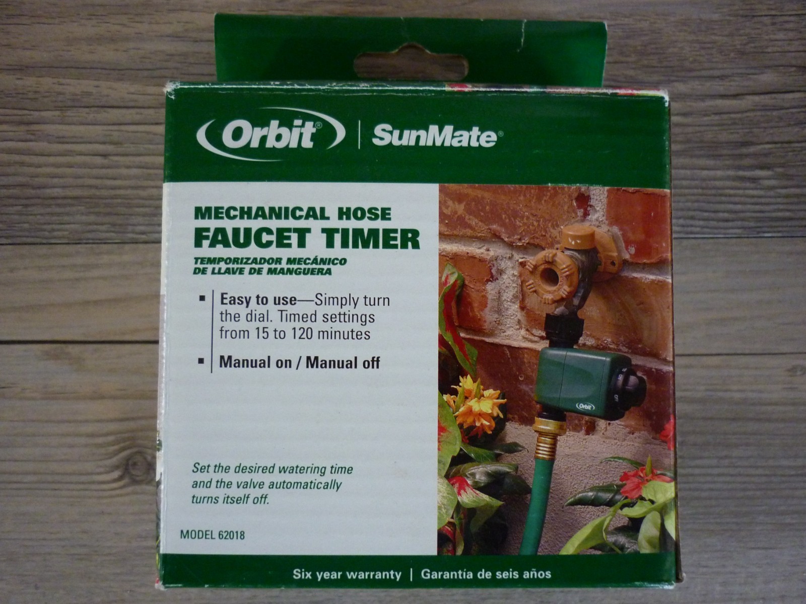 ORBIT SUNMATE MECHANICAL HOSE FAUCET TIMER MODEL 62018 NOS