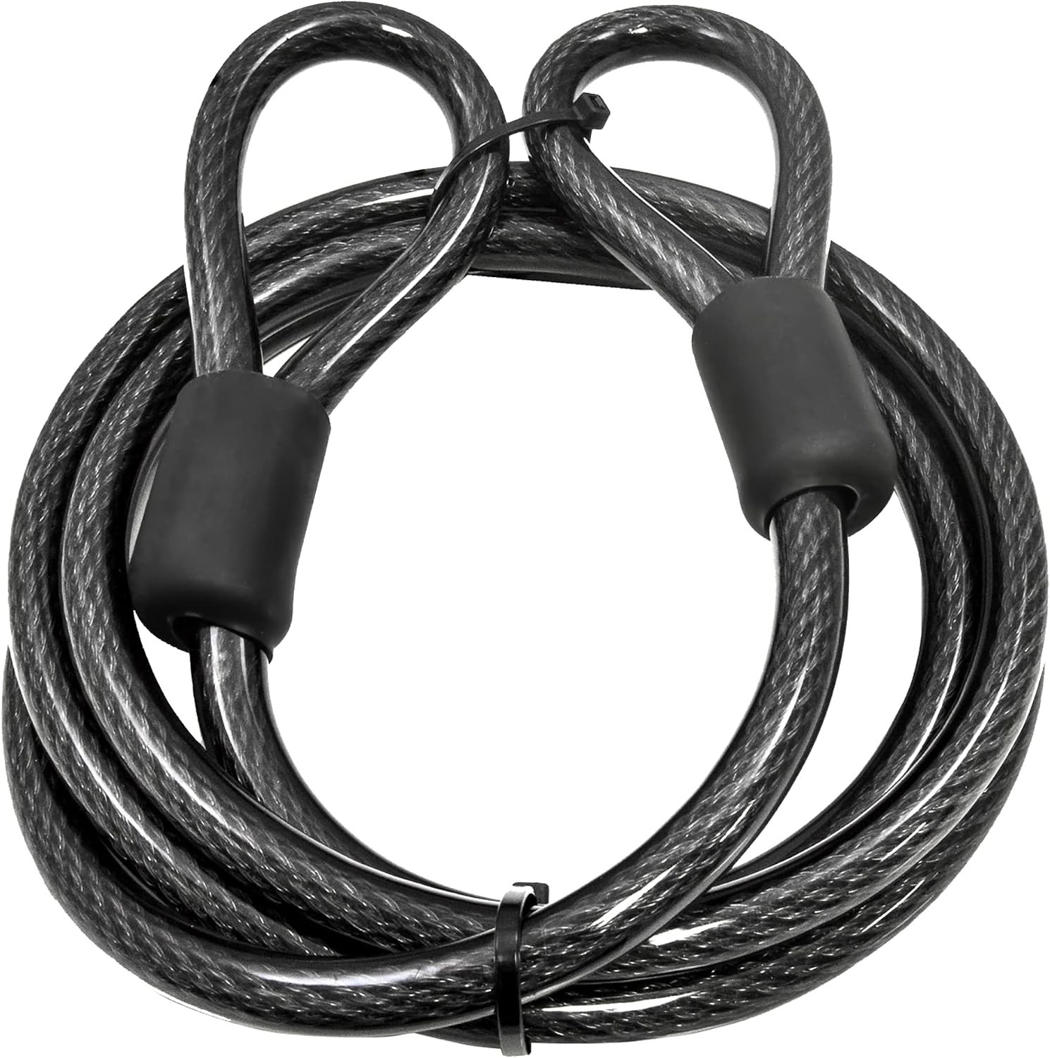 12mm Braided Steel Security Cable 7-FT - Water & Rust Resistant Safety Solution