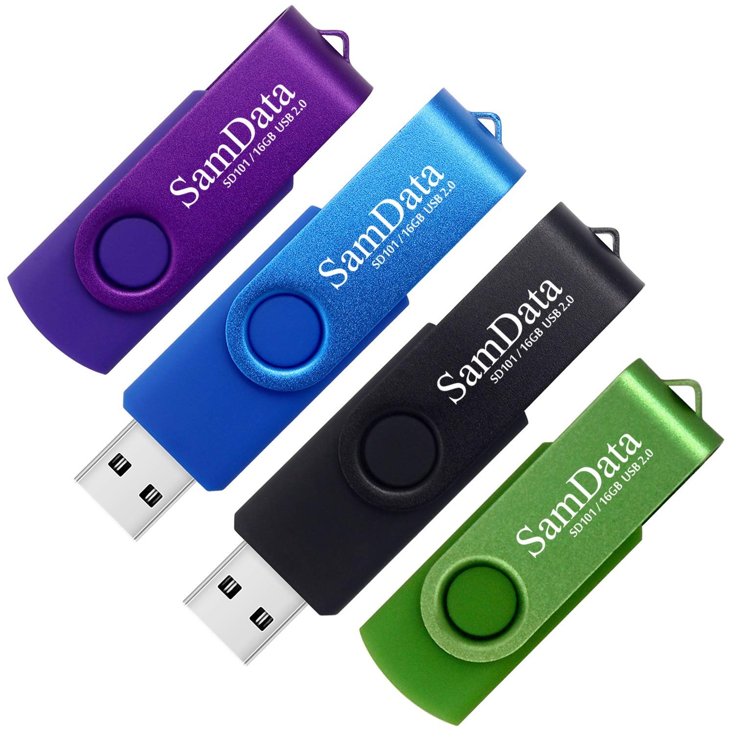 SamData 16GB USB Flash Drives 4 Pack Thumb 16GB, Multicoloured 16GB*4