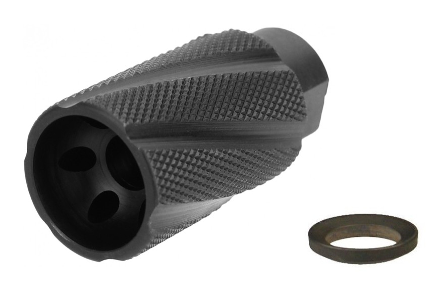 9mm Linear Comp Muzzle Brake Compensator 1/2X28 USA Made Steel Nitride + Washer