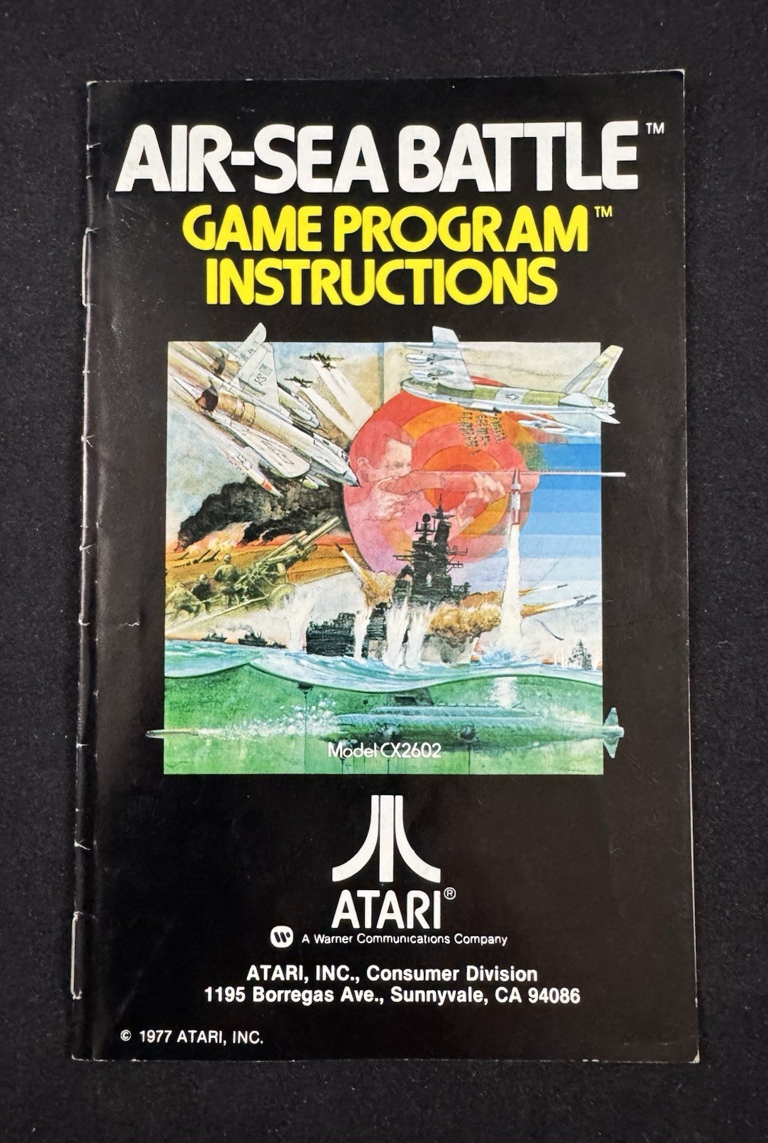 Vintage 1977 Air-Sea Battle Atari Game Program Instructions - Made in USA