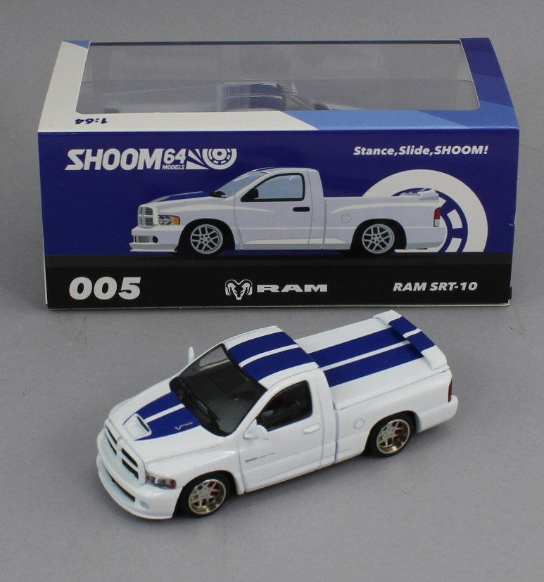 1:64 *SHOOM 64 MODELS* WHITE Dodge RAM SRT-10 Pickup Truck *NIB*