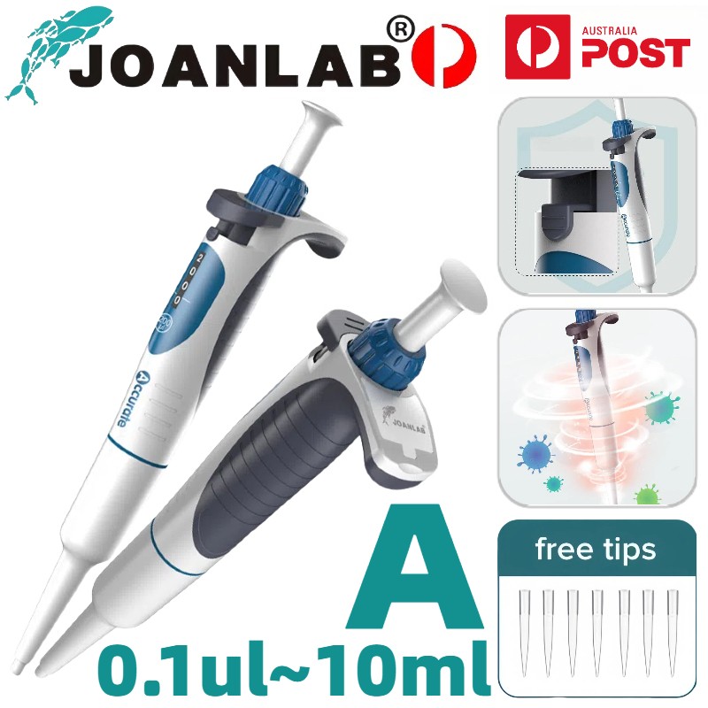 JOANLAB Pipette Pipettor 0.1ul-10ml Single Channel Digital Adjustable Lab Pipet