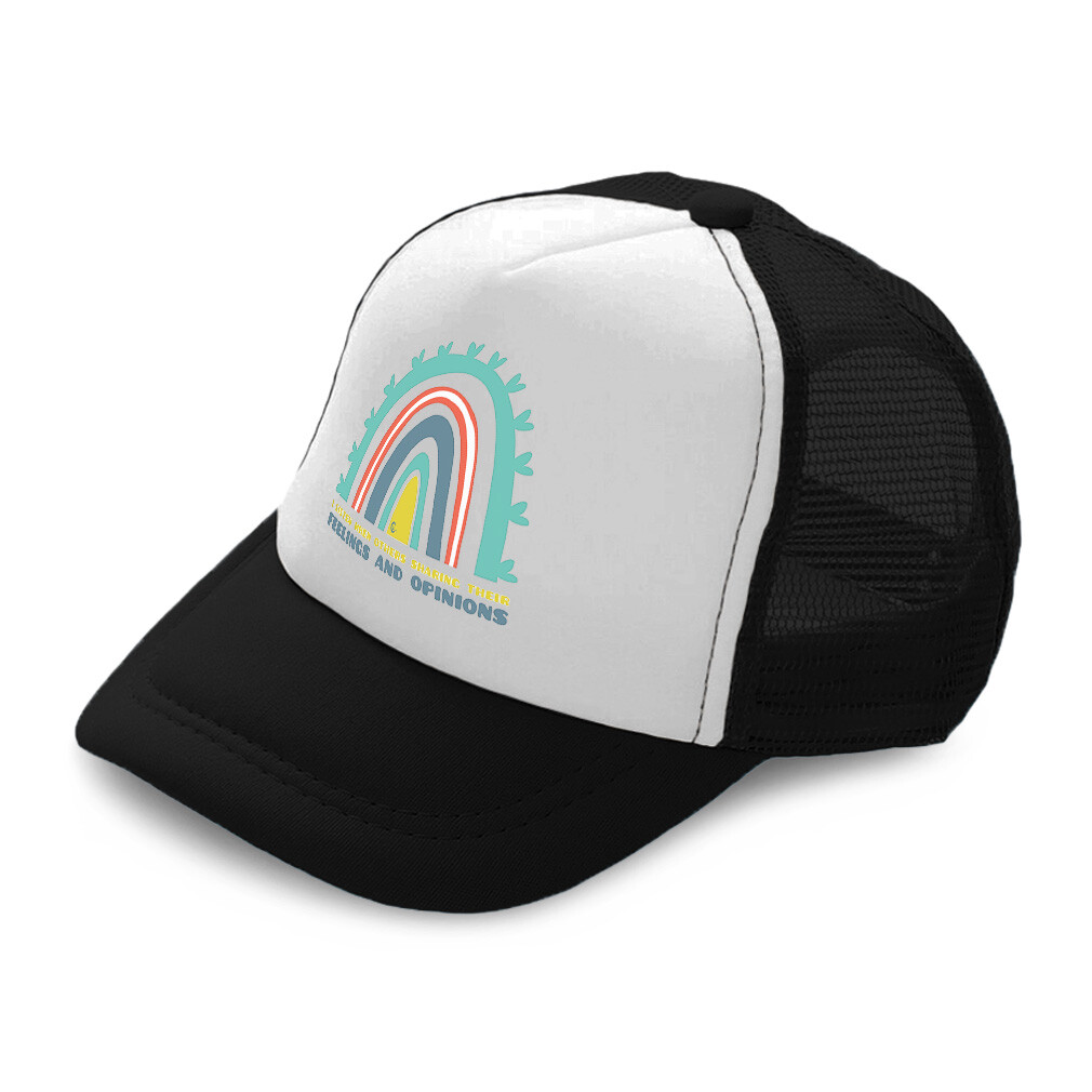 Kids Trucker Hat Listen Others Sharing Feelings Opinions Boys Caps & Girls Caps