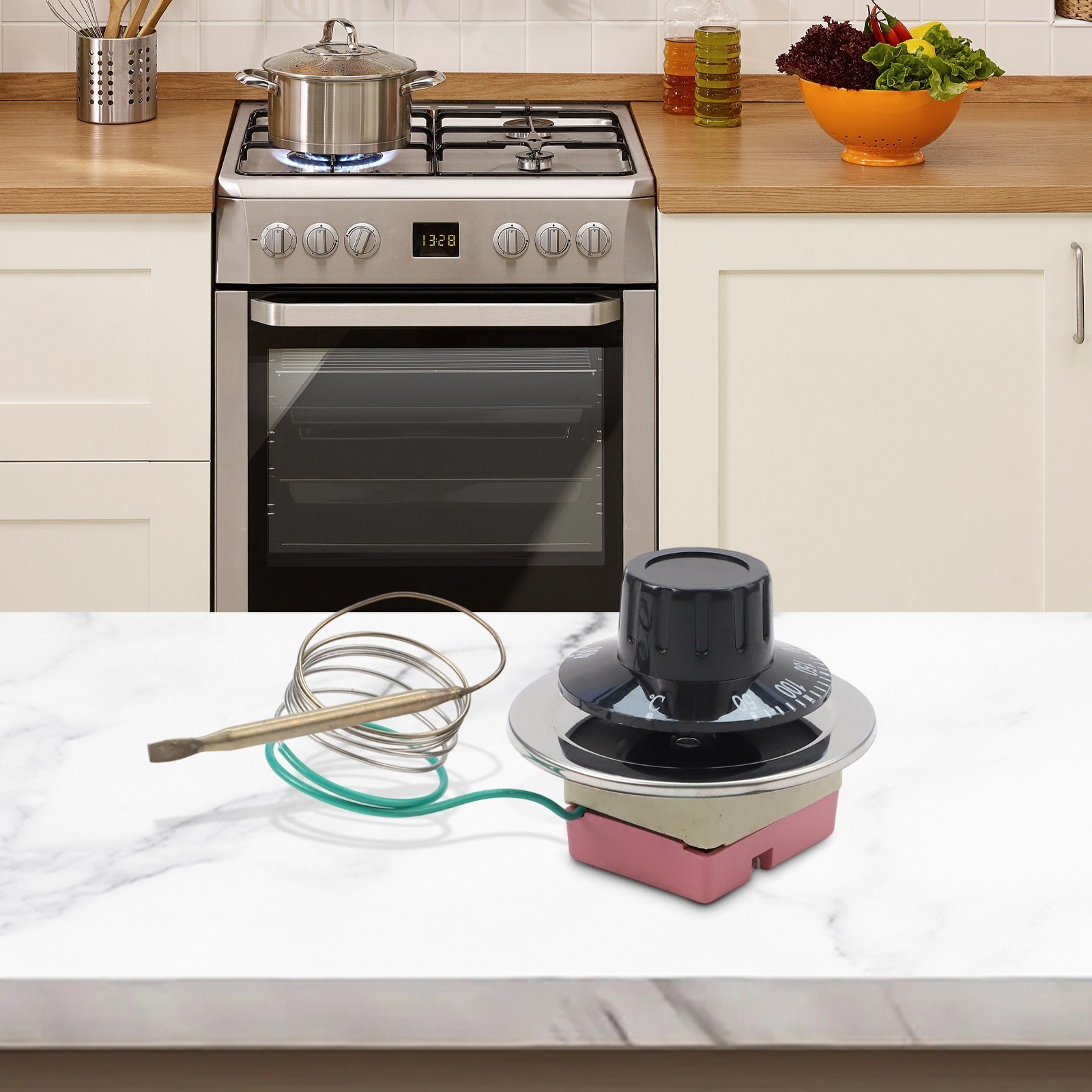 Electric Oven Thermostat ,Adjustable Temperature Controller Switch,50-400℃ 2 Pin
