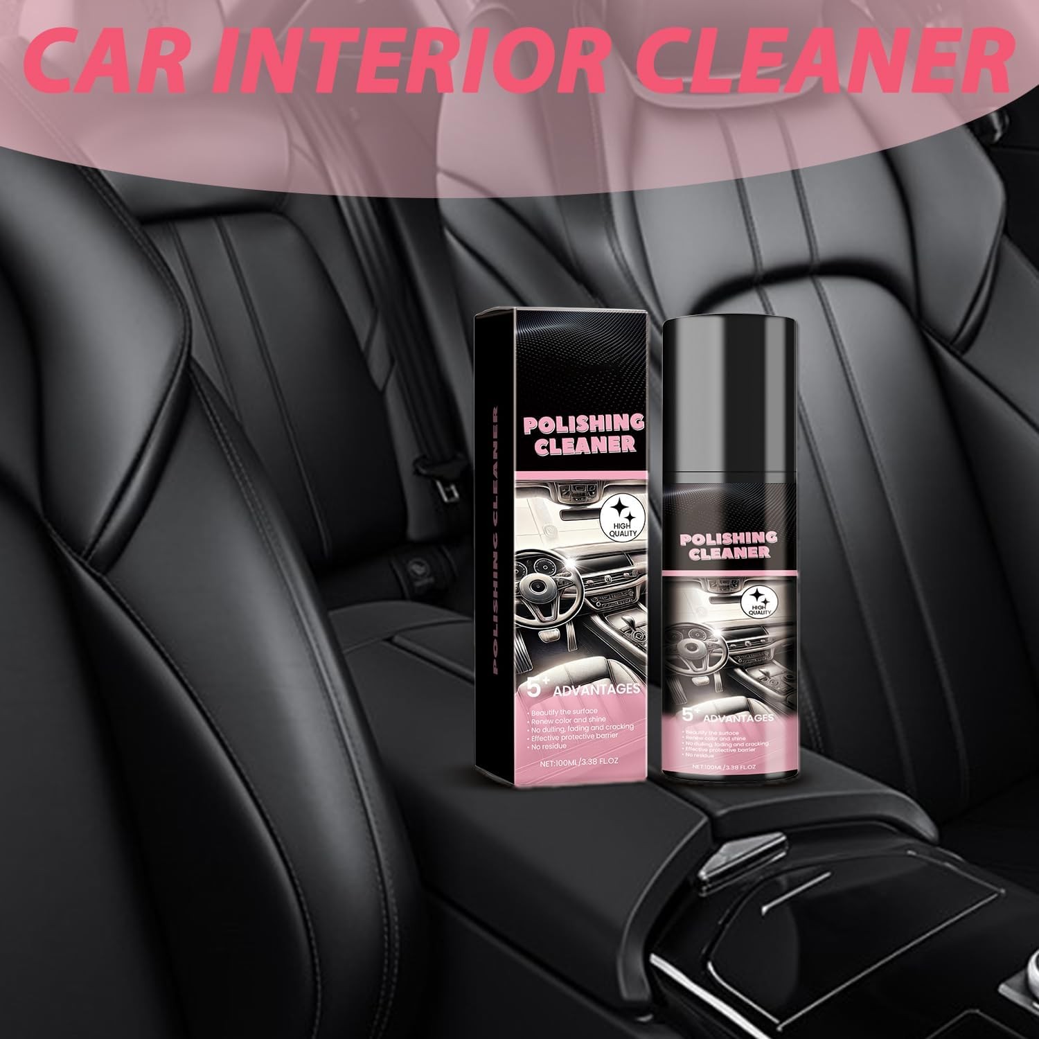 Car Interior Cleaner, Vehicle Interior Polish, 100ml Car Interior Cleaner