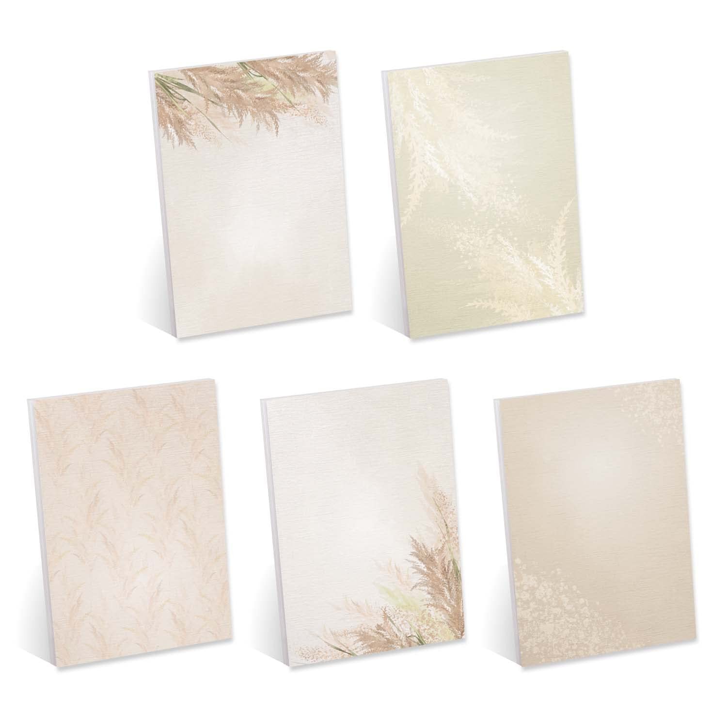 Pampas Grass Sticky Note Pads / 4" x 6" Repositionable Trendy Boho Sticky Notes