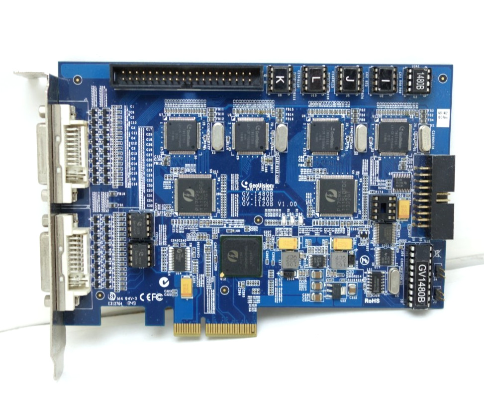 Used Genuine Geovision GV-1480B 16 Ch PCI-e DVR CCTV Card *No Wires Card Only*