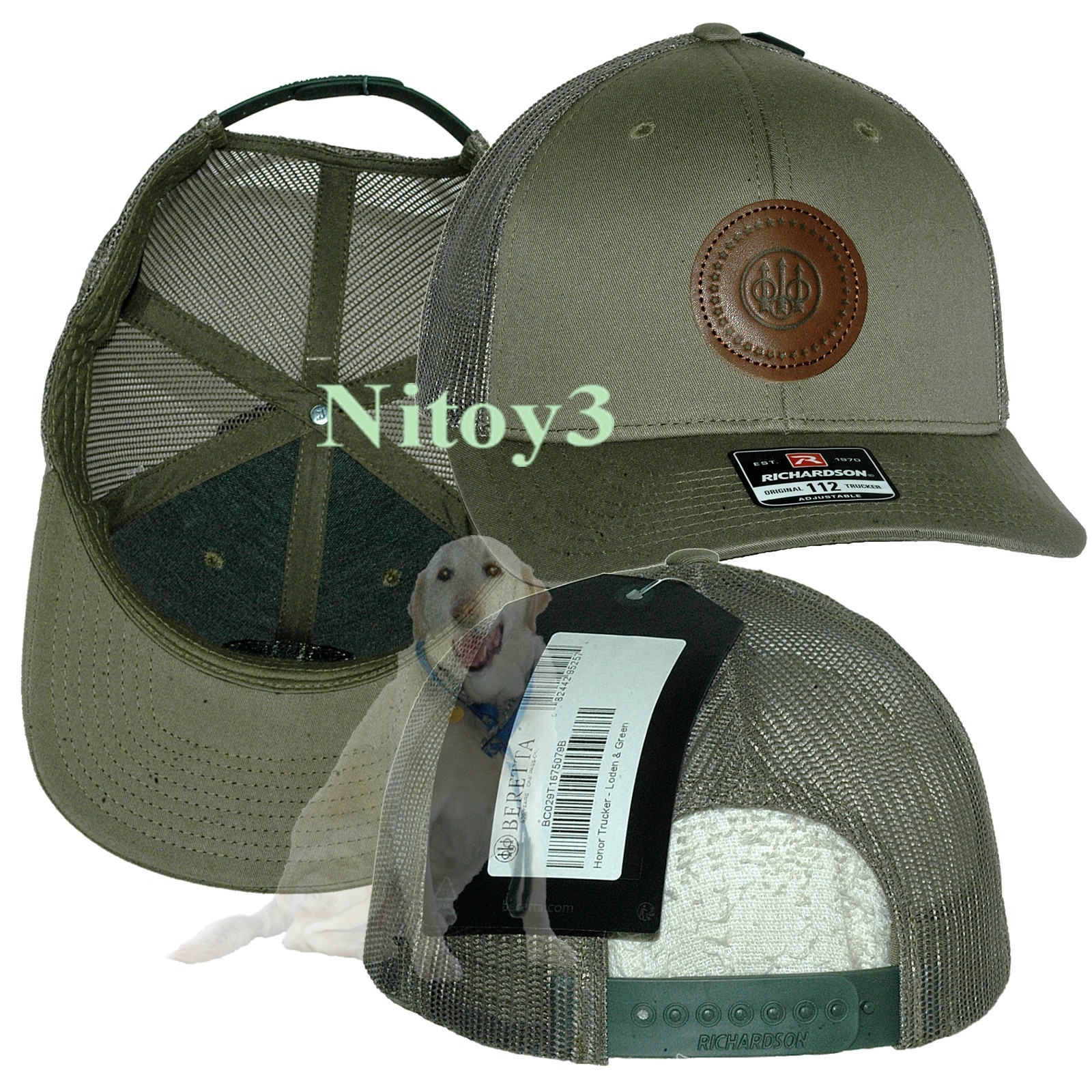 Beretta Honor Trucker Baseball Hat-Cap Men One Size Adjustable Loden Green