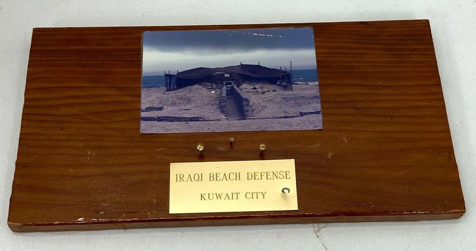 Iraq Beach Defense Kuwait City Wood Plaque