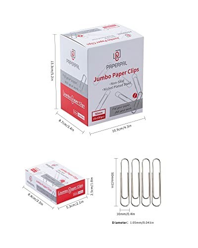 Jumbo Non-Skid Paper Clips 2" Silver Bulk Pack 1000 Count