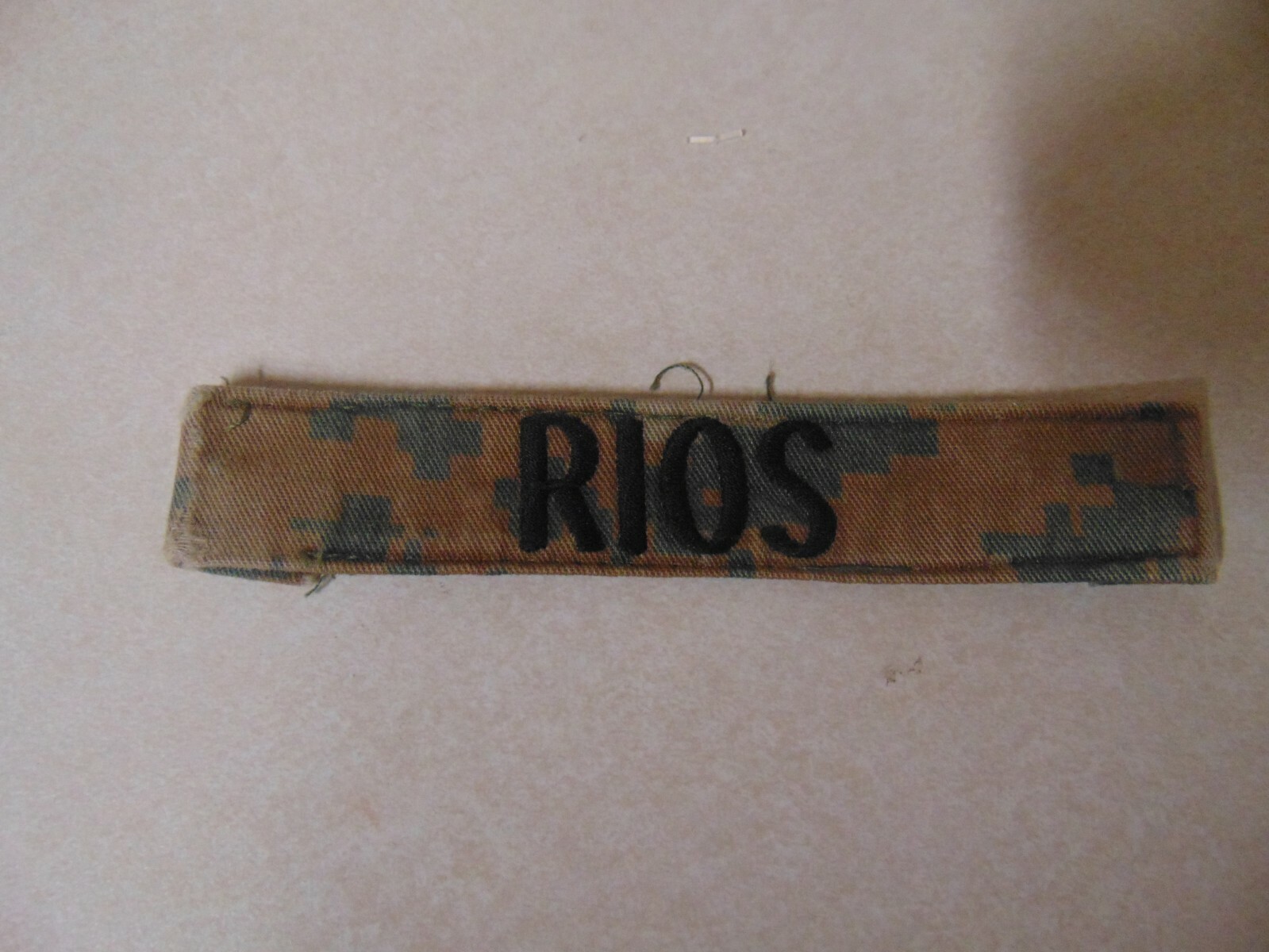 MILITARY PATCH US MARINES NAME TAPE TAG SEW ON MARPAT COMBAT USED RIOS