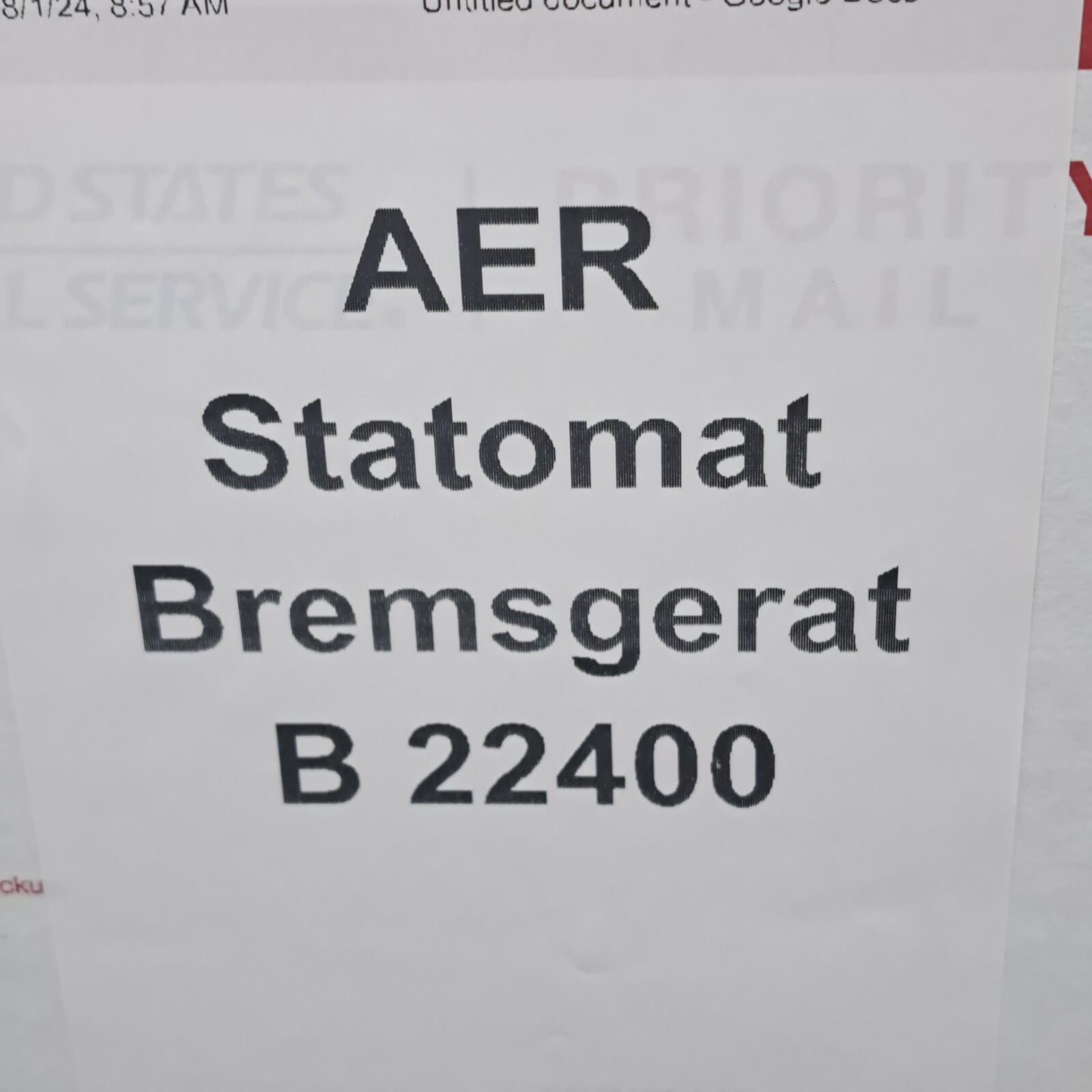 AER Statomat Bremsgerat B 22400