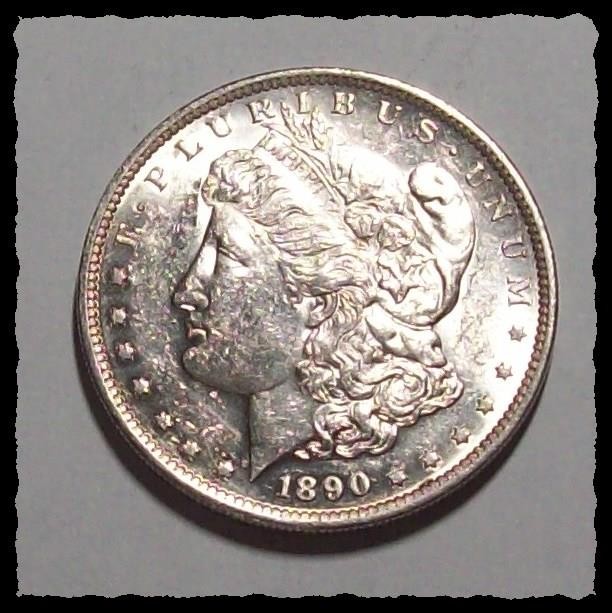 1890-S MORGAN DOLLAR WHITE Lustrous BU #27D72 .900 FINE SILVER COIN