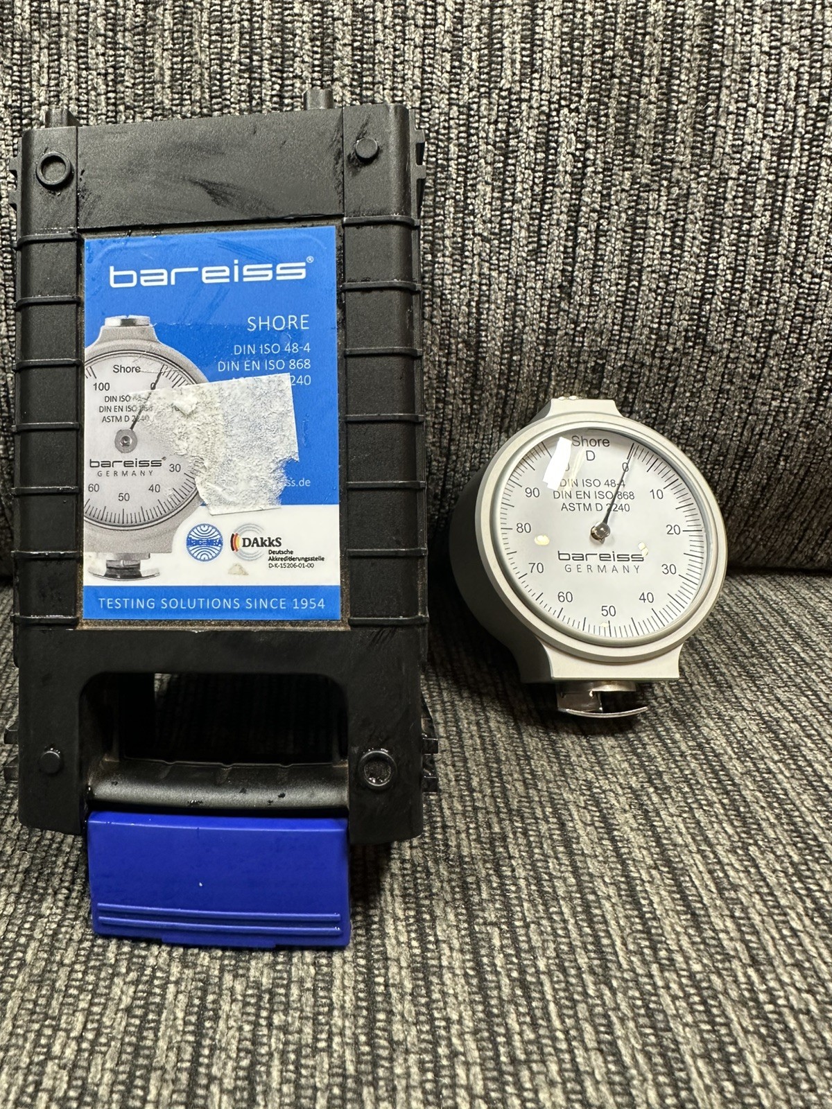 Bareiss Shore Durometer DIN ISO 48-4 W/Case Hardness Tester, Lab Eqmt, Inspect