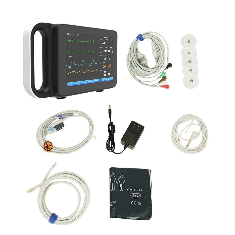 7‘Multi-parameter Patient Monitor Vital Signs Monitor ECG/NIBP/TEMP/RESP/SPO2/PR
