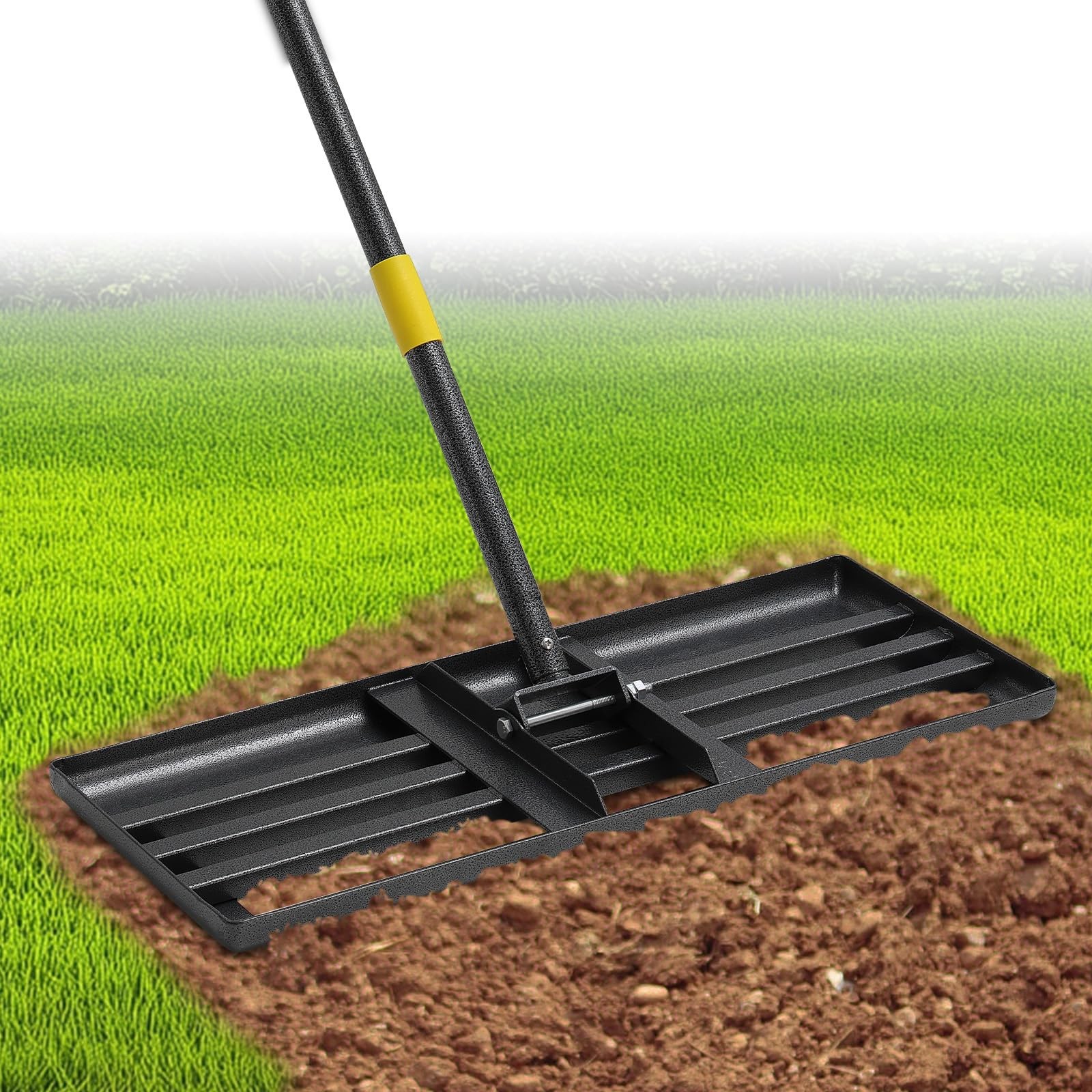 Lawn Leveling Rake 27 Inch 10 Inch Wide Steel Handle Ergonomic Turf Tool Golf