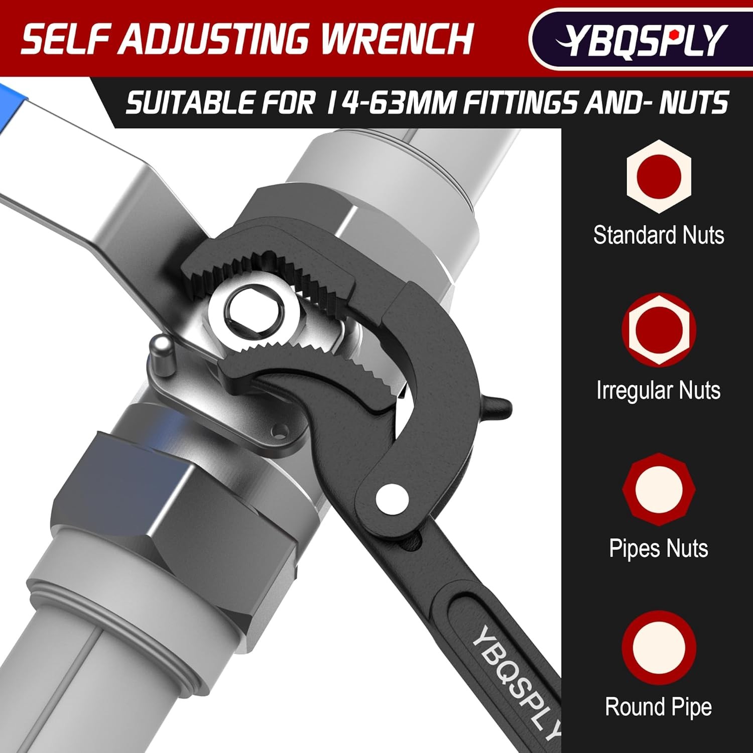 Pipe Wrench Set Self Adjusting Plumbing Tools Basin Vise Wrench