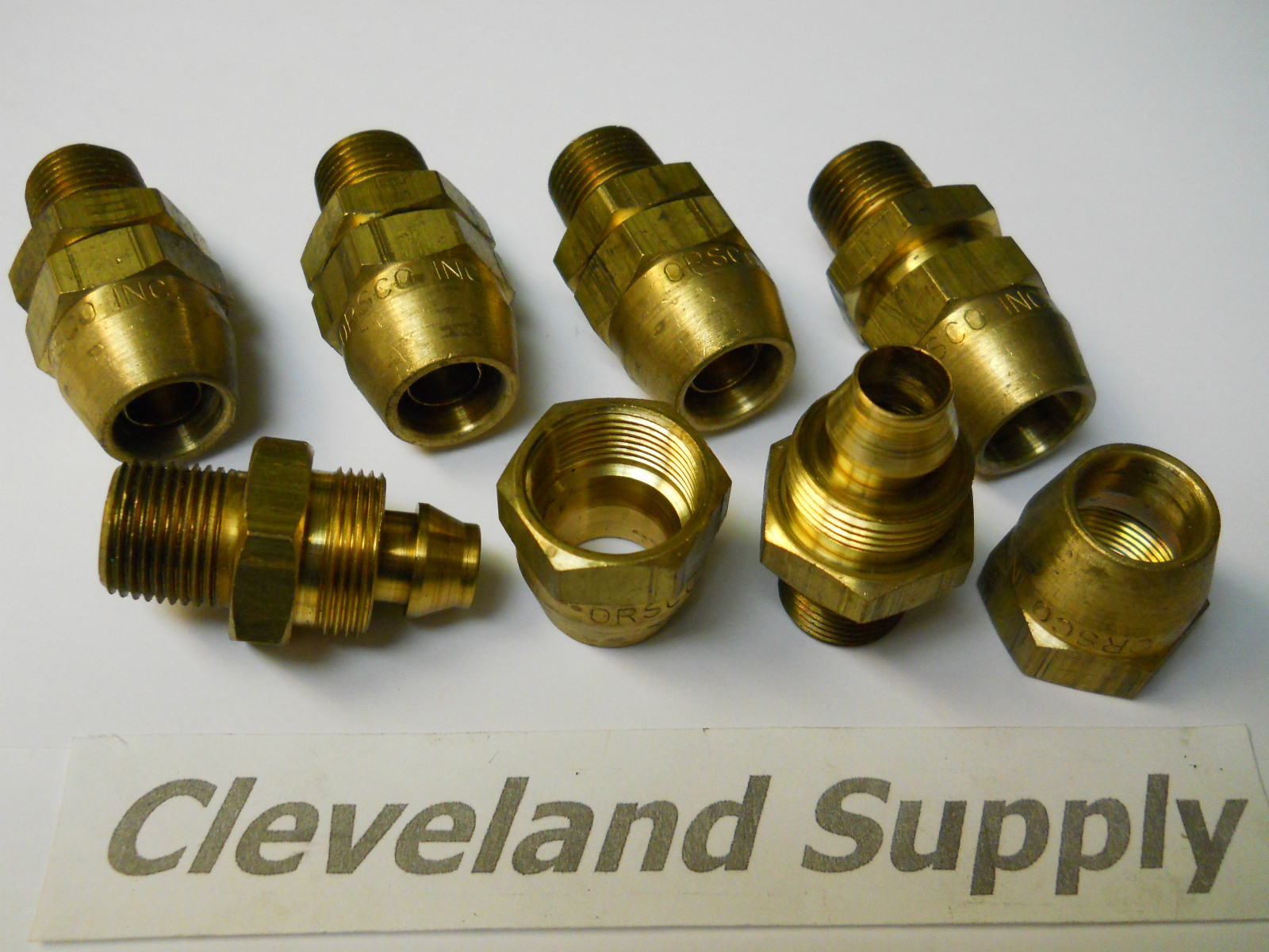 ORSCO INC. BRASS HOSE FITTINGS 3/8" NPT X 3/8" ID HOSE (SET OF 6) NEW CONDITION
