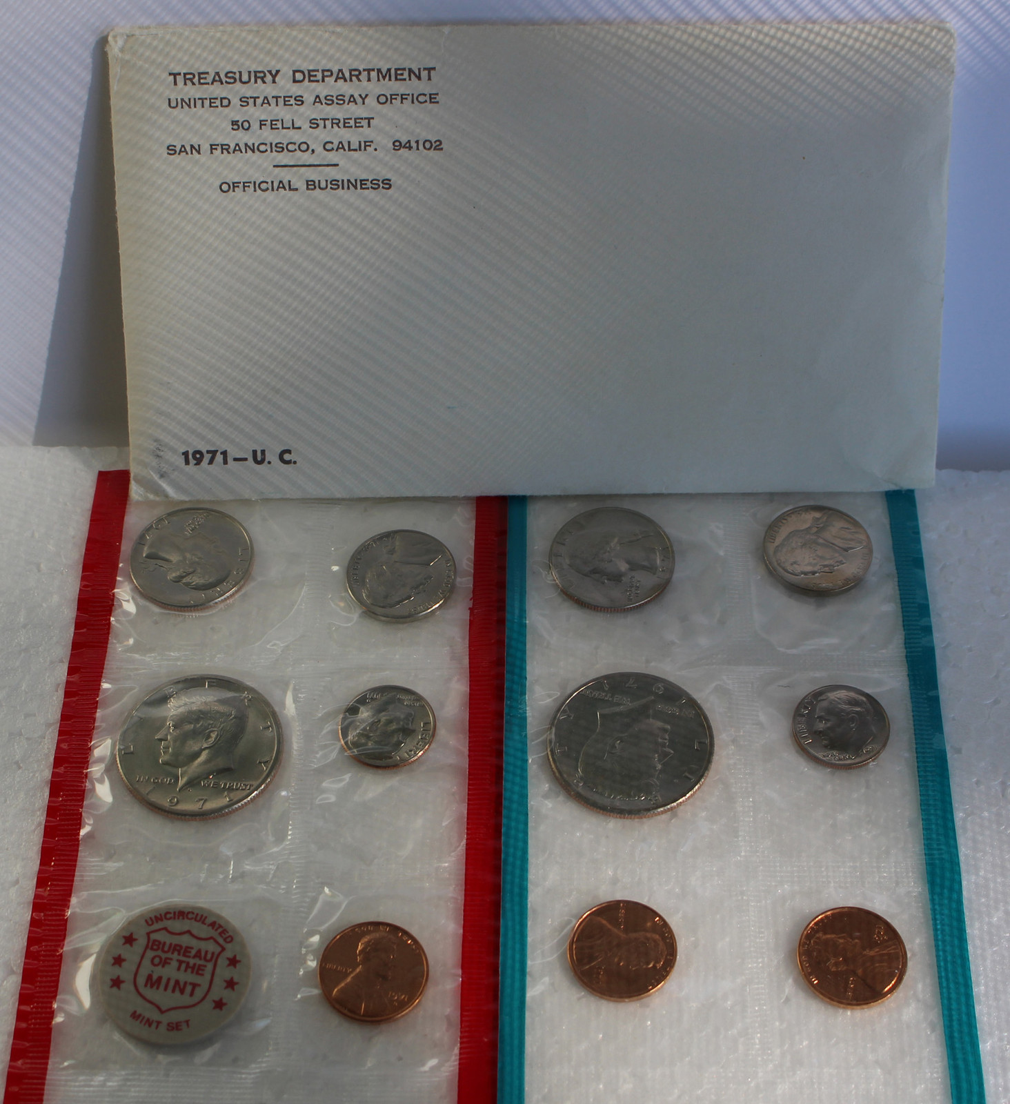 1971 P and D United States Mint Uncirculated 11 Coin Set BU Coins as issued