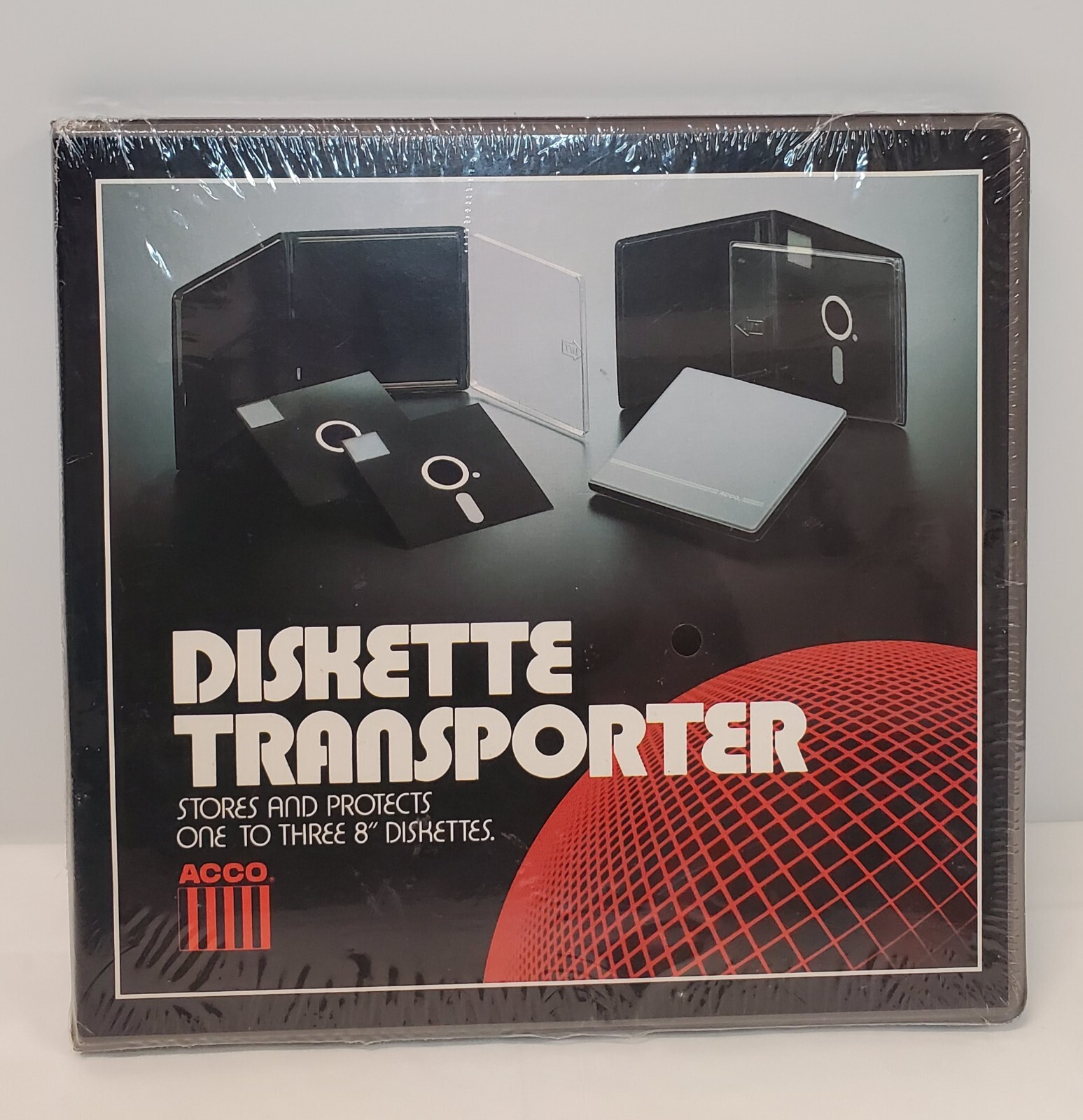 ACCO Diskette Transporter Holds 1-3 8" Floppy Diskettes Vintage 1982 USA Sealed