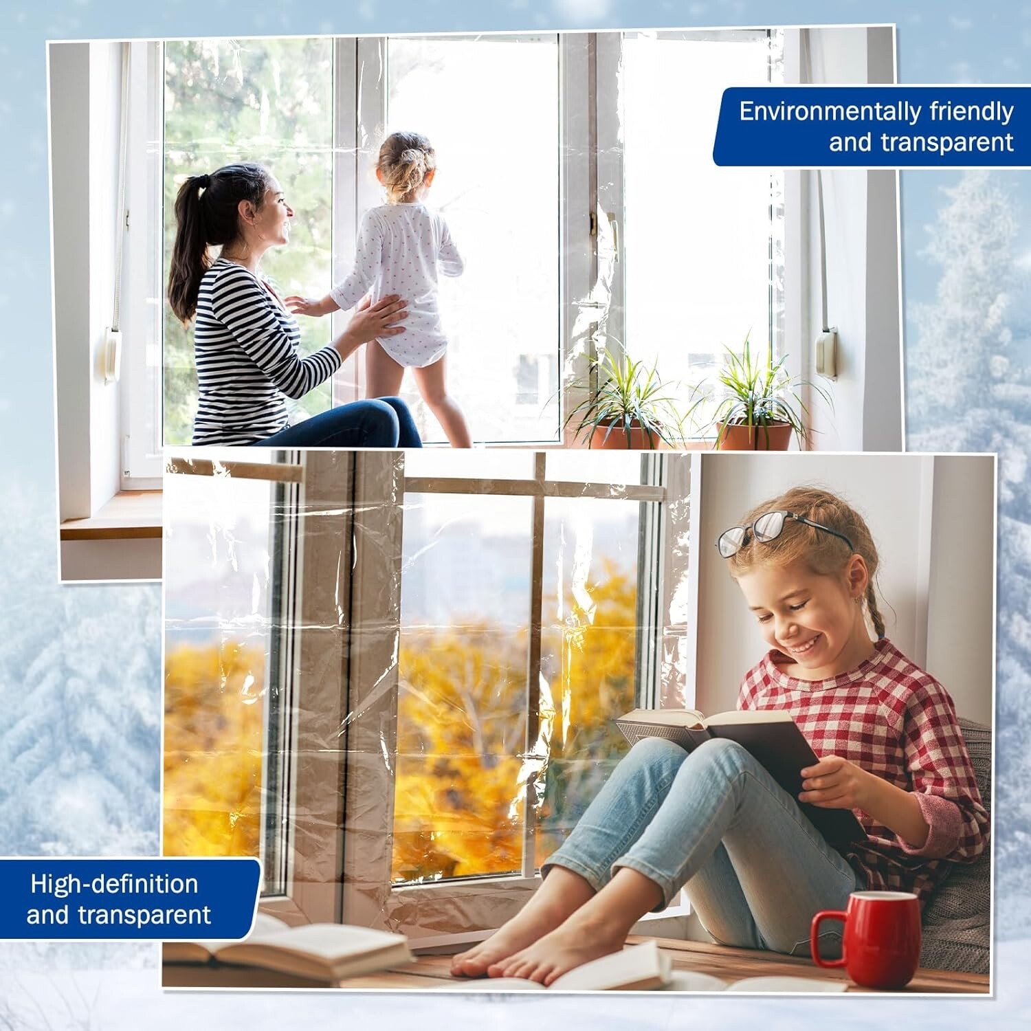 * PANGDA * WINTER WINDOW INSULATION KIT ' 47" X 63" - 6 SHEETS 'WITH HOOK & LOOP