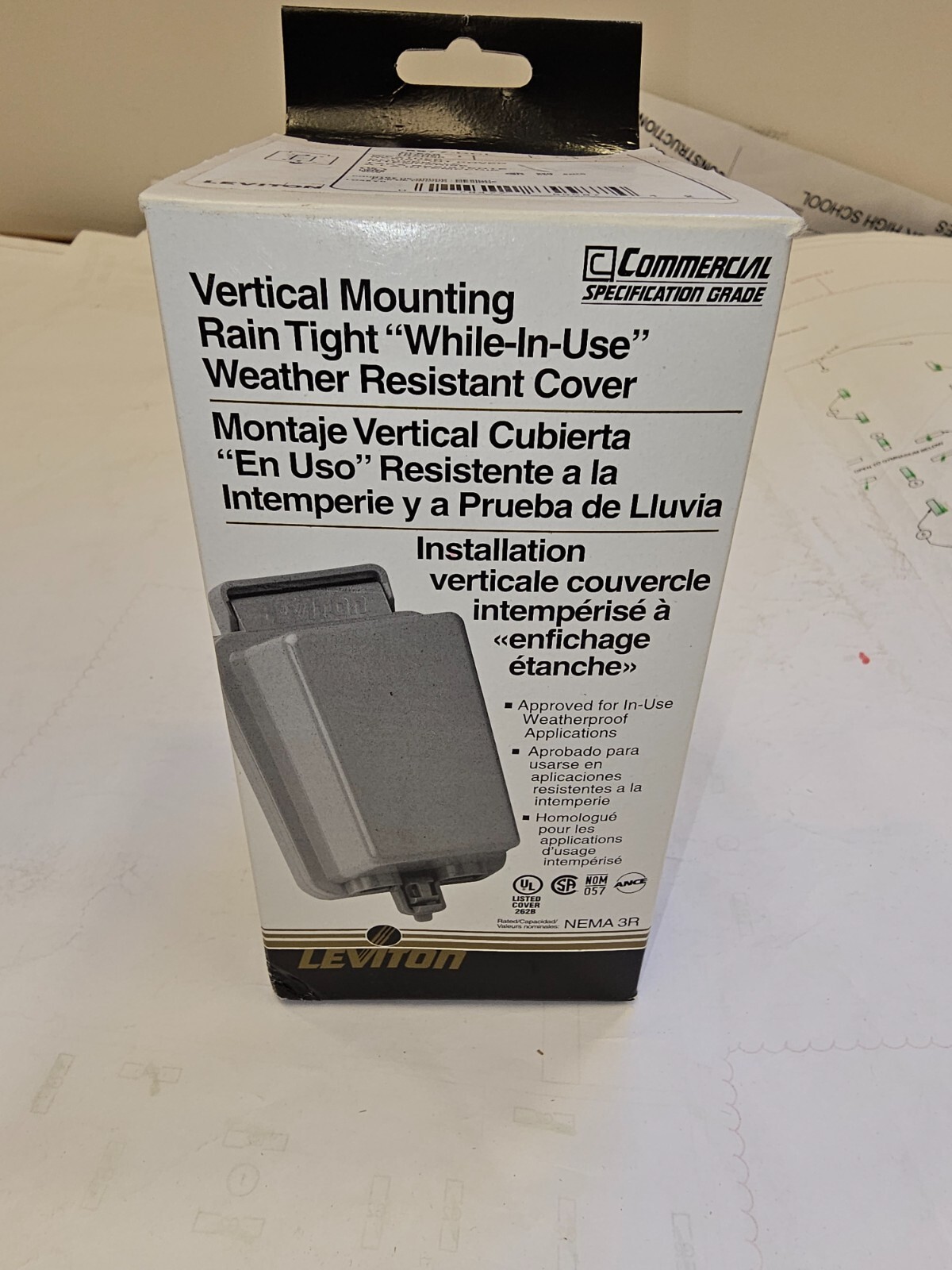 Leviton 5977-DCL 1 Gang Weatherproof Duplex Receptacle Cover - NEW IN BOX