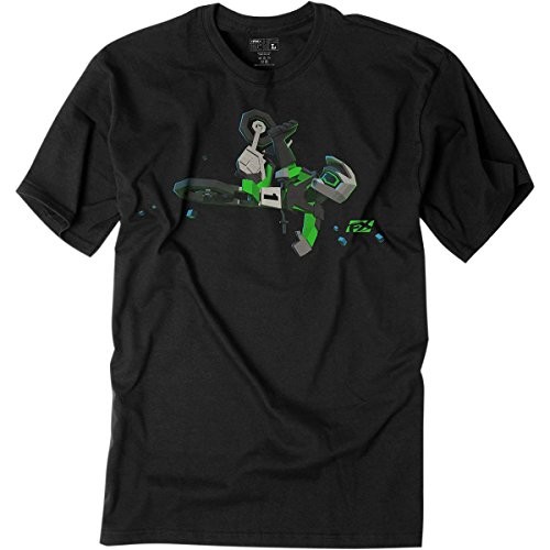 Factory Effex 19-83732 FX Moto Kids Green Youth T-Shirt Black (M)