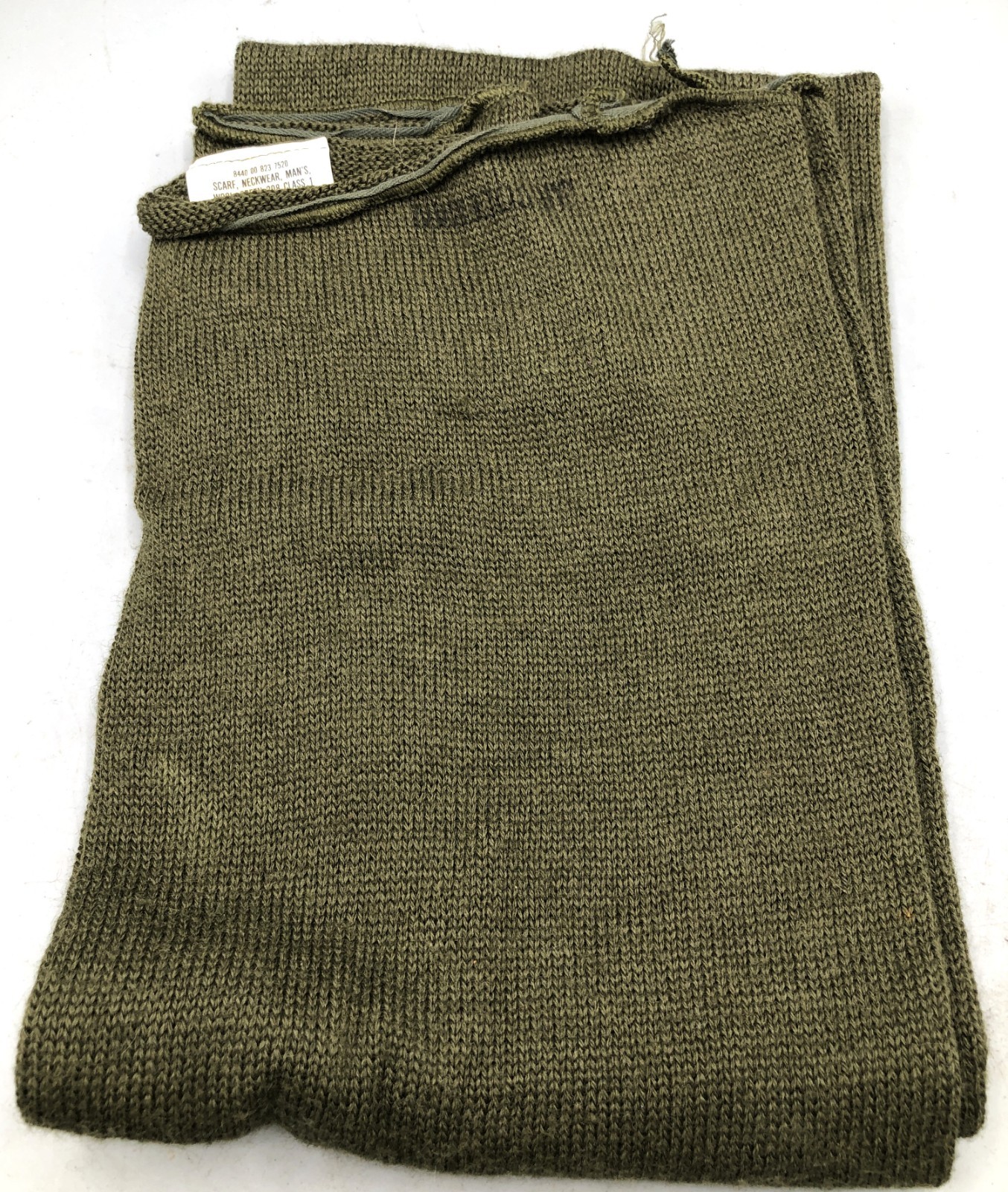USGI Military 1980's Wool Tube Scarf 50" OG-208 Olive Drab 8440-00-823-7520 NOS