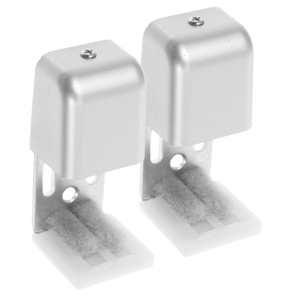 Sliding Glass Door Guide 2Pcs Automatic Door Bottom Guide Silver Iron