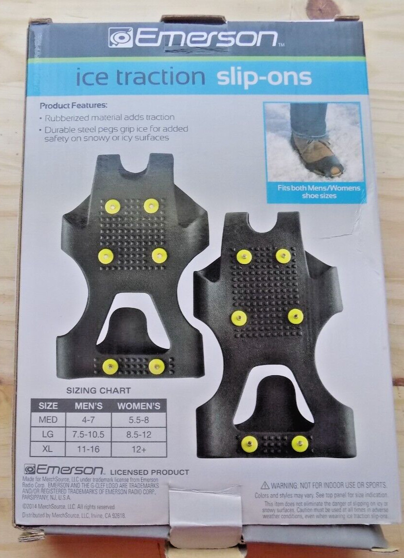 ICE TRACTION SLIP ONS Medium Emerson NEW In BOX