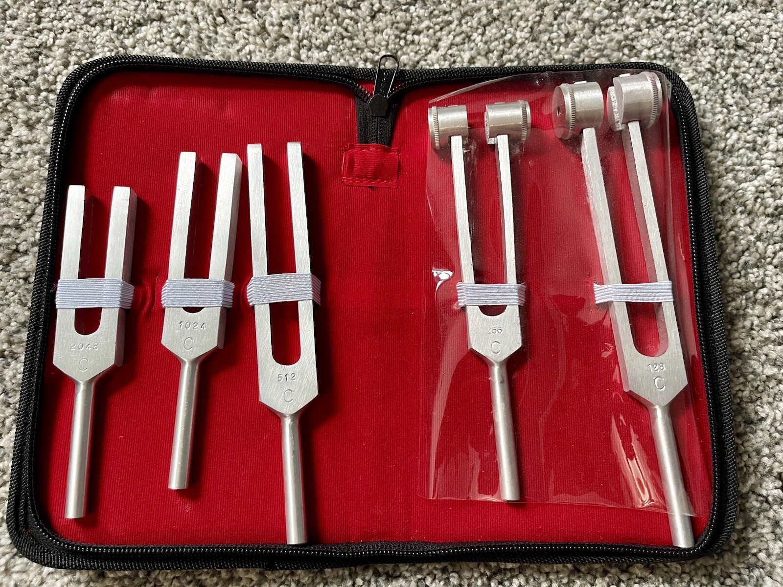 Medical TUNING LAB SET, TUNING FORK Diagnostic 5 Piece Set HighSchool Homeschool