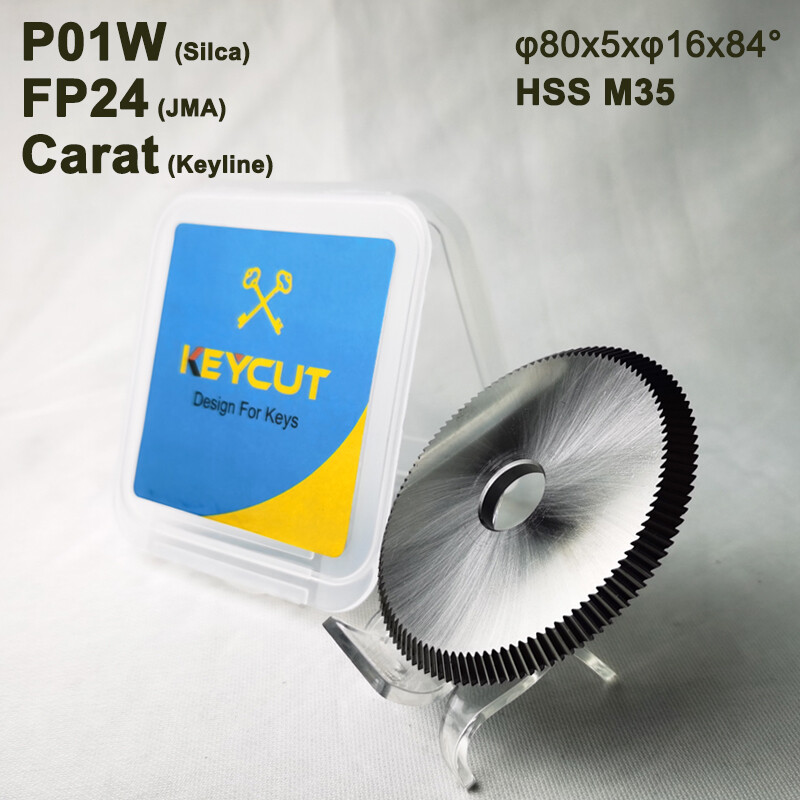Key Cutter P01 P01W FP24 80mm 84° HSS Compatible with Silca Poker Keyline Carat