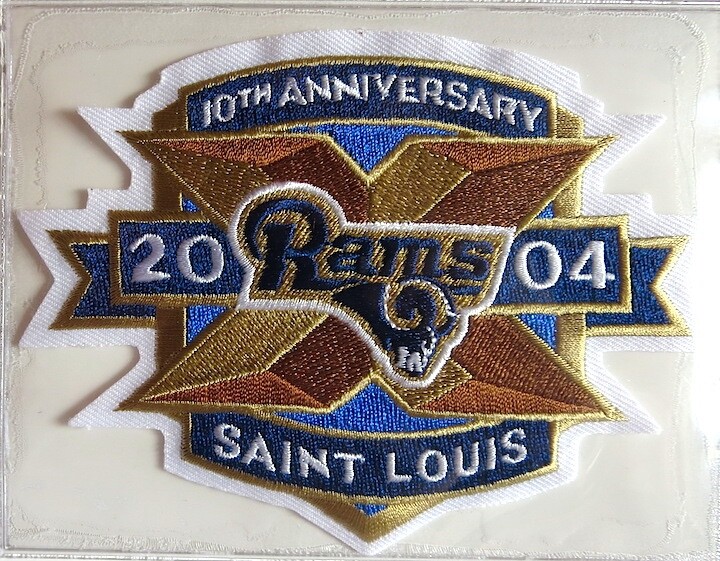 ST LOUIS RAMS 10th ANNIVERSARY NFL TEAM PATCH Willabee & Ward 2004 ~ PATCH ONLY