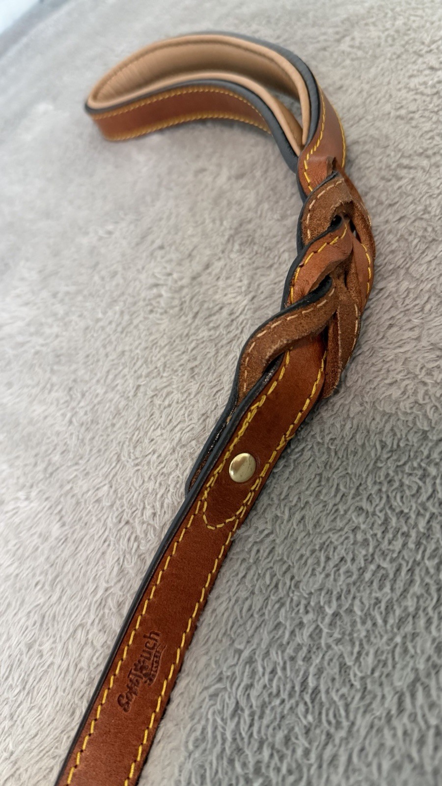 Soft Touch Vann Duff Romel Reins Handcrafted Braided Leather Brown Black Beige