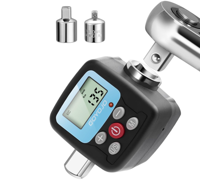Adaptador de torque digital 4–135 Nm con pantalla y 3 conectores. Ideal para mot
