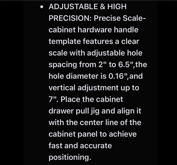 Cabinet Hardware Handle Jig, Adjustable Cabinet Hole Drilling Template Tool