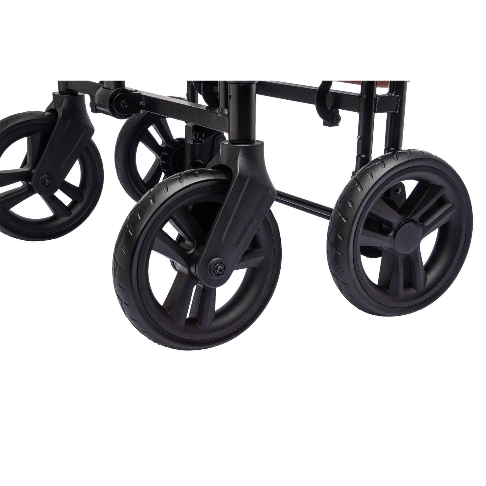 2 Kids Wagon Stroller, Adjustable Handle, 8" PU Wheels, Foldable Frame