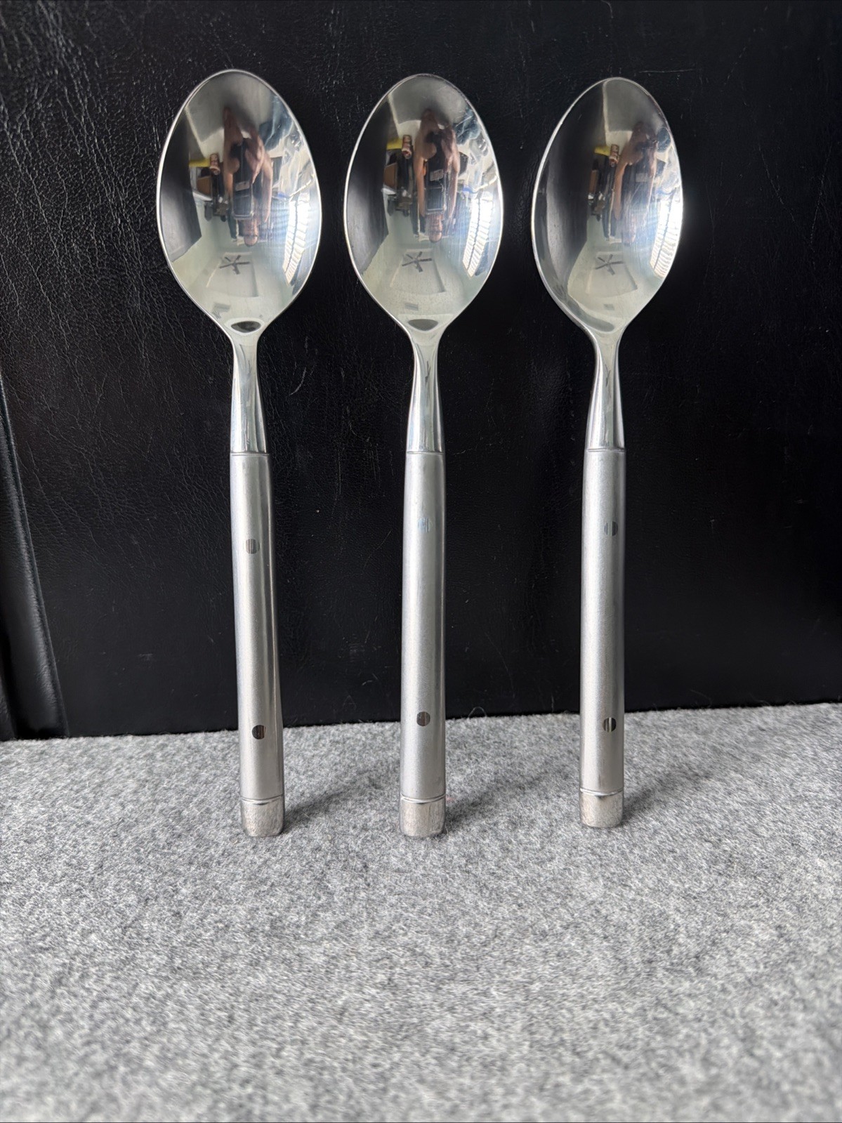 3 Vintage Cambridge TRIPOLI II SAND Oval Soup/ Dinner Spoons  Stainless Flatware