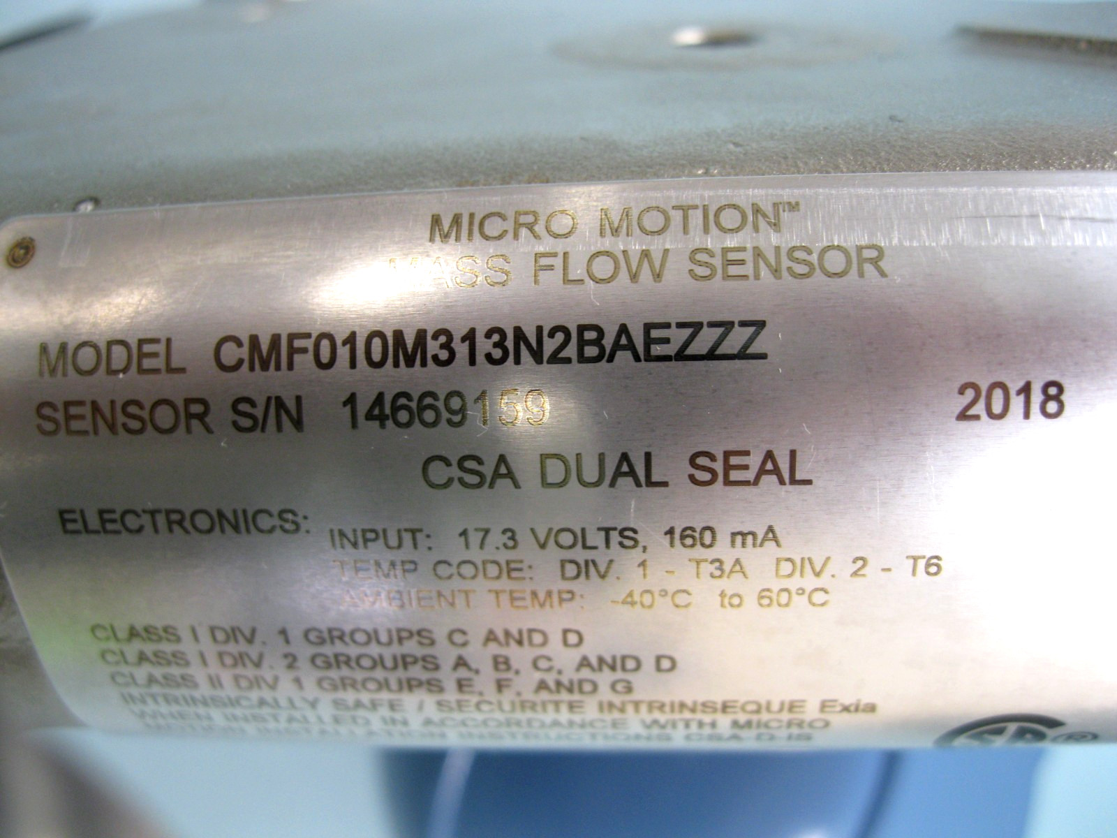 Micro Motion CMF010 Flow Sensor 1/2" 150# 800 Enhanced Core Processor NEW D12