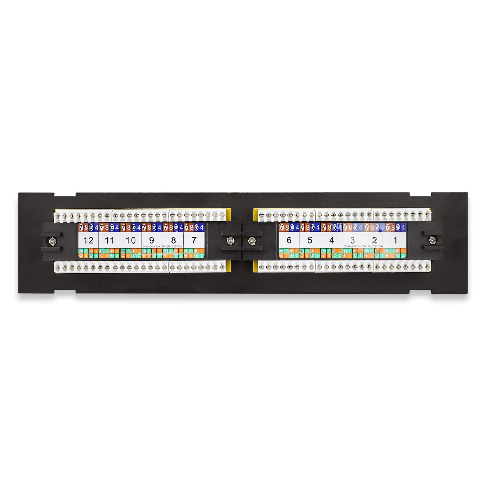 12~Port Mini Vertical Cat6 Patch Panel 10Gbps Network with Wall Mount Bracket