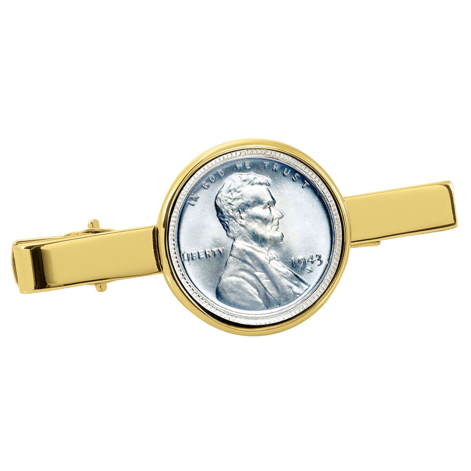 NEW American Coin Treasures 1943 Lincoln Steel Penny Goldtone Tie Clip 13700