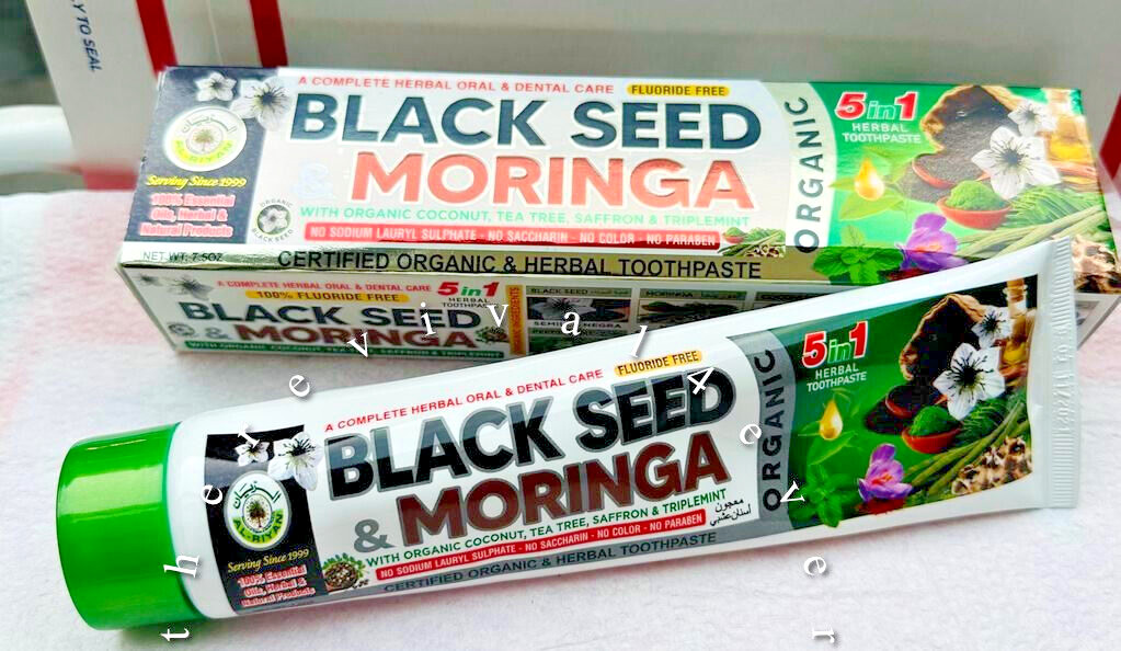 ORGANIC TOOTHPASTE- AL RIYAN BLACK SEED MORINGA 100% Natural Fluoride free