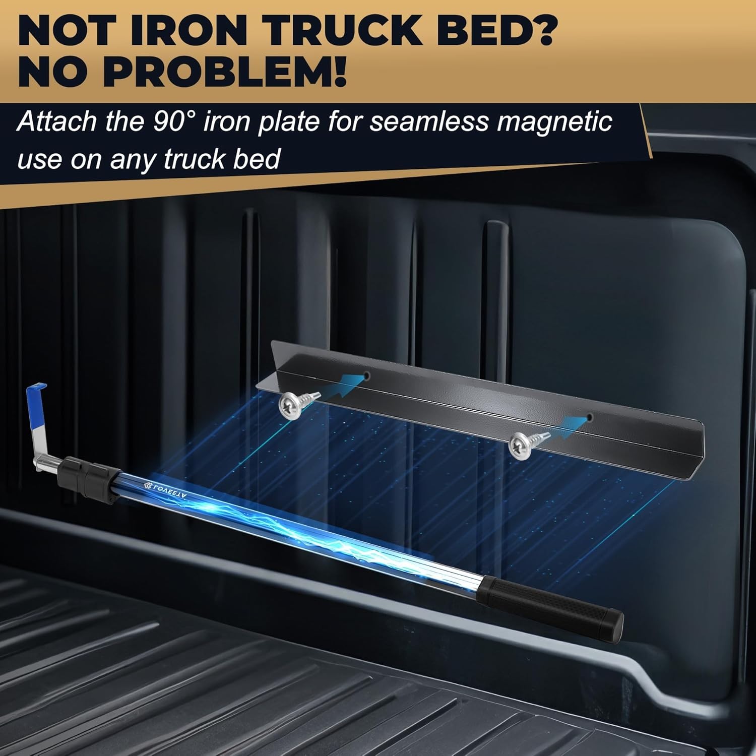Magnetic Cargo Tool for Pickup Trucks with Extra Hooks Included