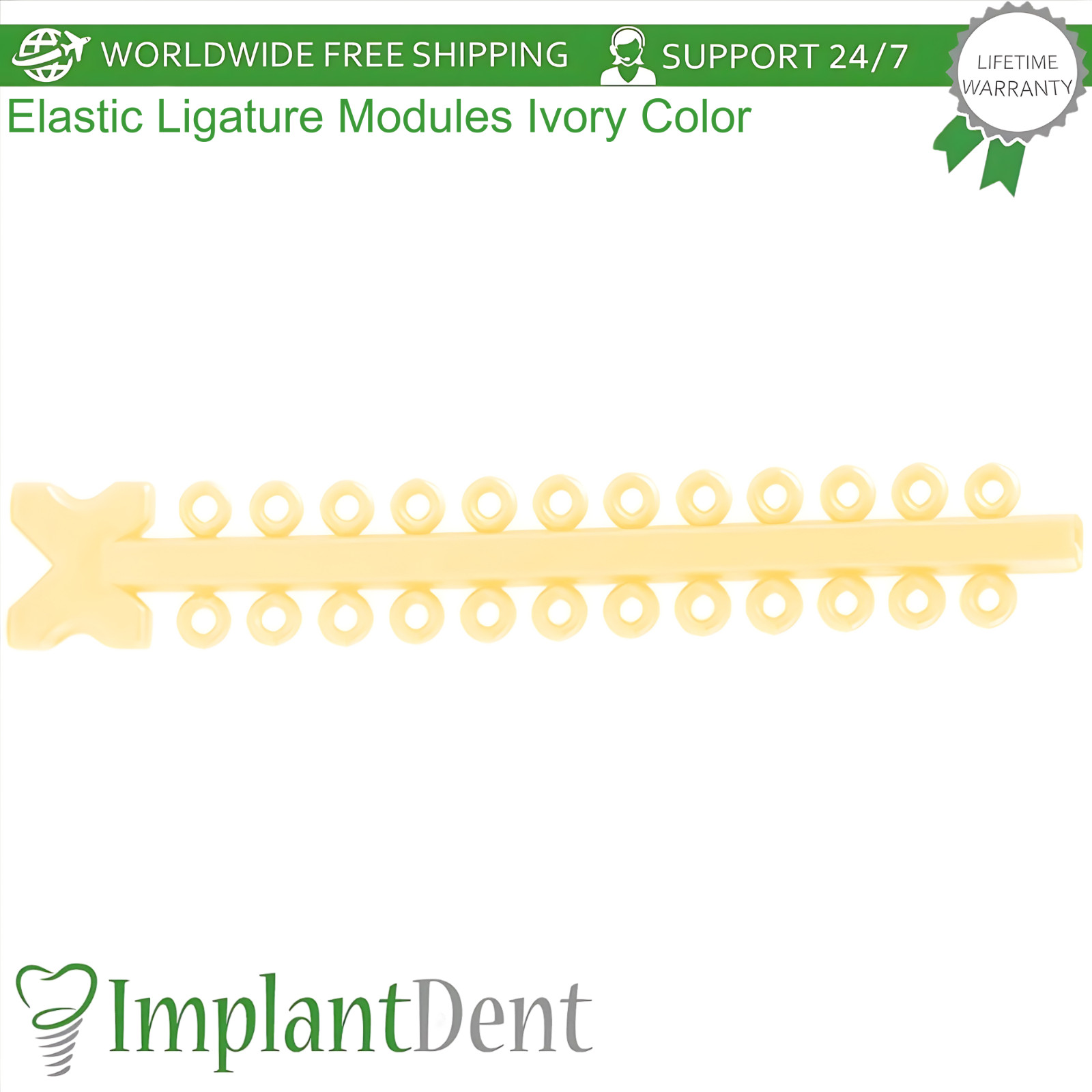 Dental Elastic Ligature Ivory Modules 0rthodontic Bracket Slot Arches Fixation