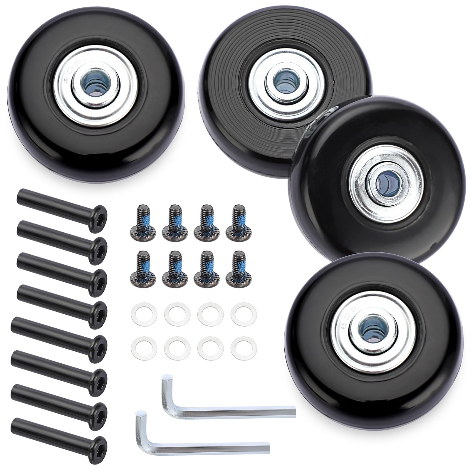 OwnMy 50mm x 18mm Luggage Wheels Replacements Set of 4 Mute Suitcase Replacem...