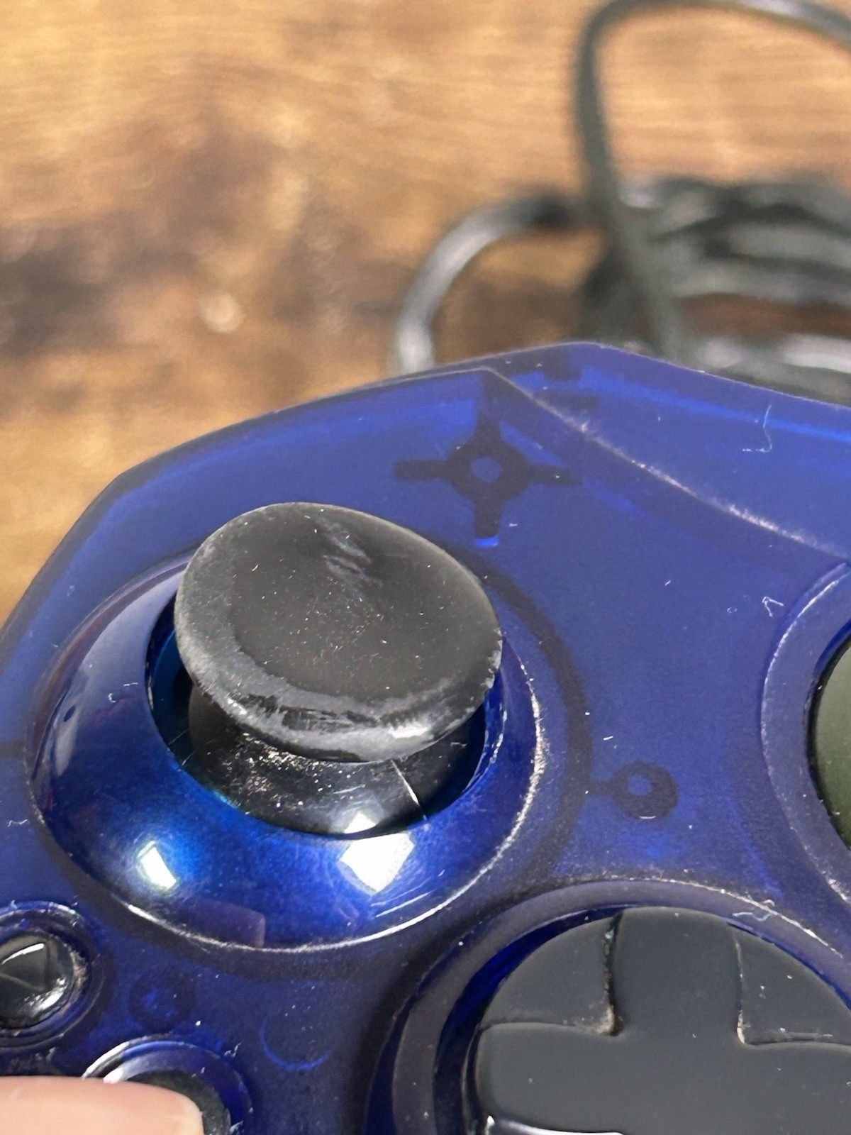 Original Xbox Controller S-Type Clear Blue Genuine OEM w/ Breakaway Cable TESTED